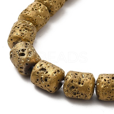 Electroplated Natural Lava Rock Beads Strands G-G984-16B-1