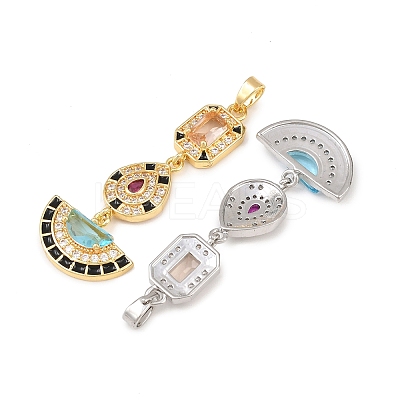 Brass Micro Pave Cubic Zirconia Pendants KK-K412-03-1