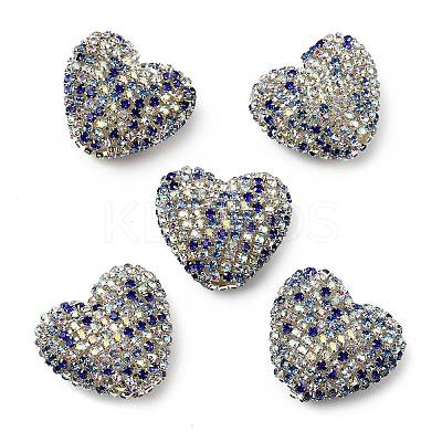 Sparkling Acrylic Heart Beads with Rhinestone Embellishment LS-OACR-NH0001-02B-04-1