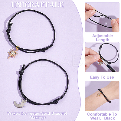 80Pcs Waxed Polyester Cord Bracelet Bracelet Makings AJEW-UN00015-1