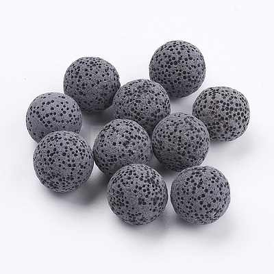 Unwaxed Natural Lava Rock Beads G-I190-16mm-B05-1