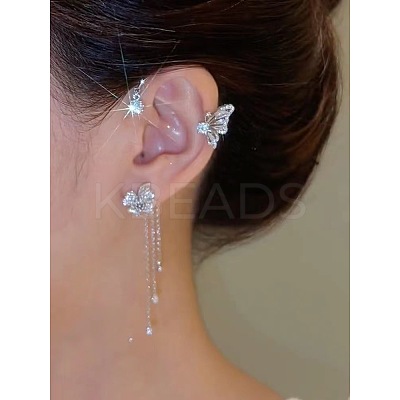 Fashionable Tassel Brass Cuff Earrings WGDF8A9-11-1