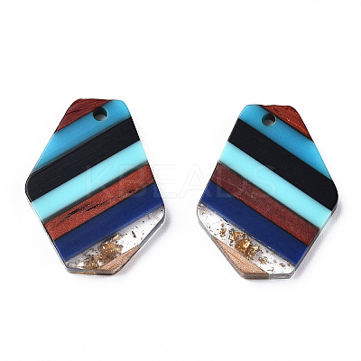 Resin & Walnut Wood Pendants RESI-N039-17-1
