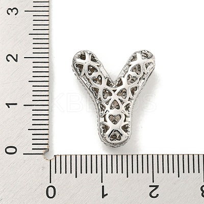 Platinum Plated Brass Micro Pave Cubic Zirconia Pendants KK-L073-001P-Y-1