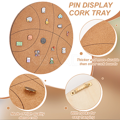 Wood Wall Jewelry Display Cork Tray AJEW-WH0348-466F-1