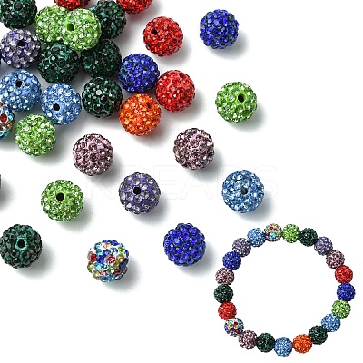 30Pcs Pave Disco Ball Beads RB-YW0001-14F-1