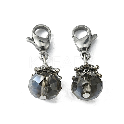 Electroplate Faceted Glass Pendants HJEW-TAC0004-15-1