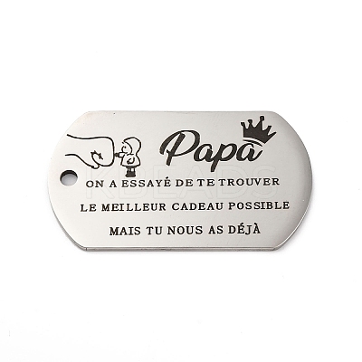 Anti-Tarnish 201 Stainless Steel Pendants STAS-R002-02P-08-1