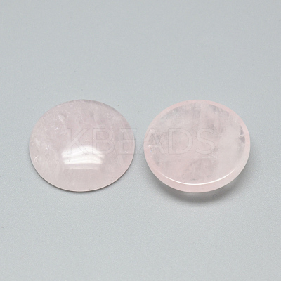 Natural Rose Quartz Cabochons X-G-Q957-03A-25mm-1