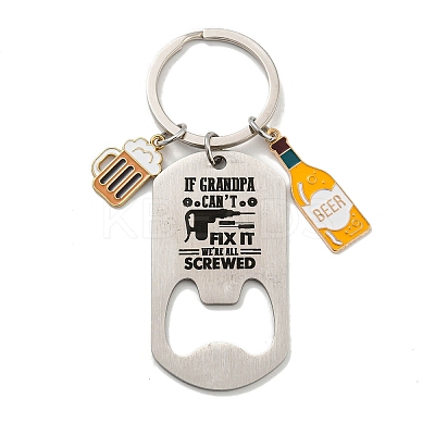 Father's Day 201 Stainless Steel Bottle Opener Keychains LS-KEYC-E040-06P-1