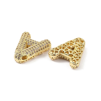 Brass Micro Pave Clear Cubic Zirconia Pendants KK-Z041-01G-A-1
