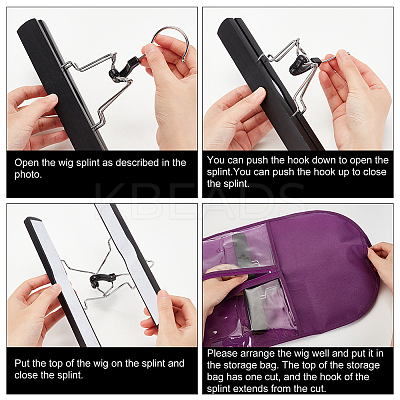 10 Sets 5 Colors Arch Shaped Cloth Hair Wig Storage Zipper Bags ABAG-OC0001-07-1