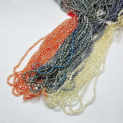 Electroplate Glass Beads Strands EGLA-J013-4X6mm-FM3-1