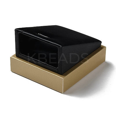 Wood Coverd with PU Leather Slant Back Pendant Necklace Display Pedestals ODIS-C010-03-1