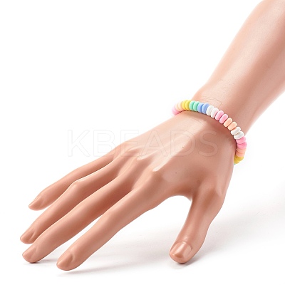Handmade Polymer Clay Beads Stretch Bracelets for Kids BJEW-JB06487-02-1