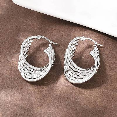 304 Stainless Steel Twist Ring Stud Earrings EJEW-P324-10P-1