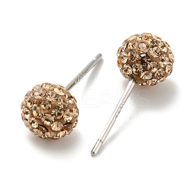 Sexy Valentines Day Gifts for Her 925 Sterling Silver Austrian Crystal Rhinestone Ball Stud Earrings Q286J141-1