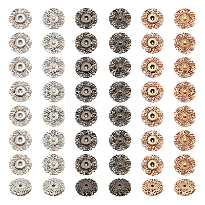 24Pcs 3 Colors Alloy & Brass Snap Buttons FIND-NB0003-65-1