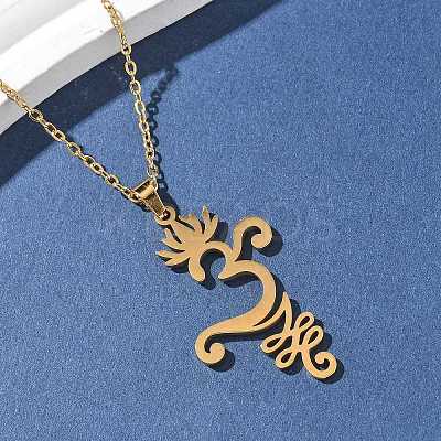 304 Stainless Steel Hollow Cut Yoga Om Lotus Flower Pendant Necklaces NJEW-Z073-02G-05-1