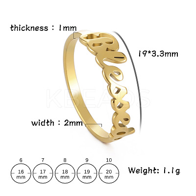 Word Blessed Stainless Steel Finger Rings for Women WG5CA7C-05-1