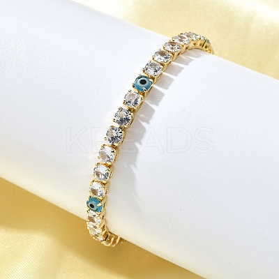 Brass Enamel Link & Charm Bracelets BJEW-Z094-02G-01A-1