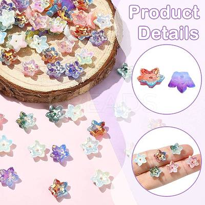 100Pcs 6 Colors Electroplate Two Tone Transparent Resin Beads RESI-CJ0005-28-1