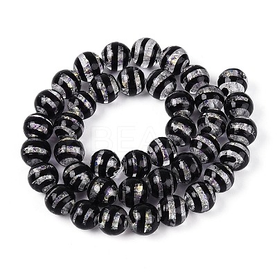 Handmade Foil Glass Beads Strands FOIL-N033-05A-1