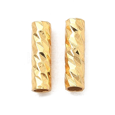 Brass Textured Tube Beads KK-H532-01A-G-1