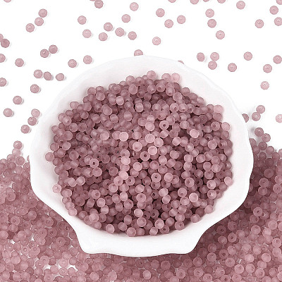 FGB Frosted Transparent Glass Seed Beads SEED-N013-04A-06-1