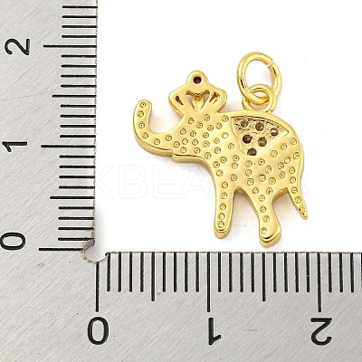 Brass Micro Pave Clear Cubic Zirconia Pendants KK-R159-18G-04-1