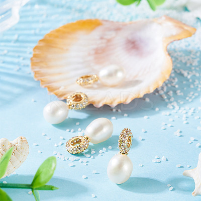 4Pcs Natural Cultured Freshwater Pearl Pendants PALLOY-TAC0178-1