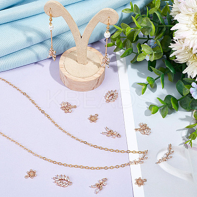 20Pcs 5 Styles Brass Micro Pave Clear Cubic Zirconia Pendants KK-BBC0005-69-1