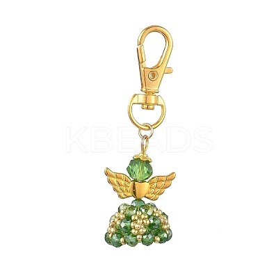 Angel Glass & Alloy Pendant Decorations HJEW-MZ00360-10-1