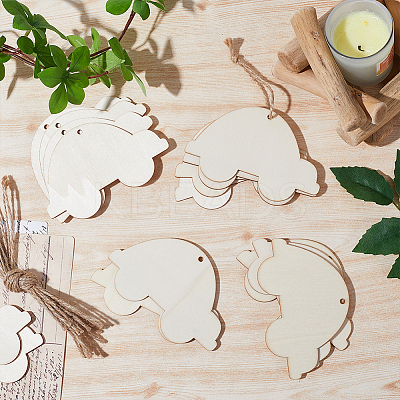 Vehicle Theme Unfinished Blank Wooden Pendants Set for Painting Arts WOOD-WH0124-26L-1