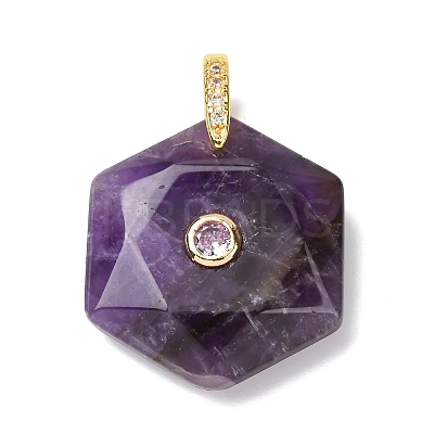 Natural Amethyst Faceted Pendants G-B188-03G-05-1