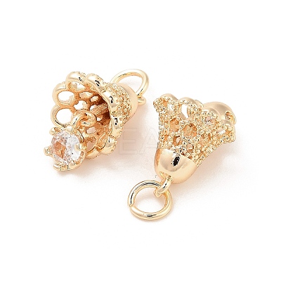 Brass Micro Pave Cubic Zirconia Pendants LS-KK-B133-06G-01-1
