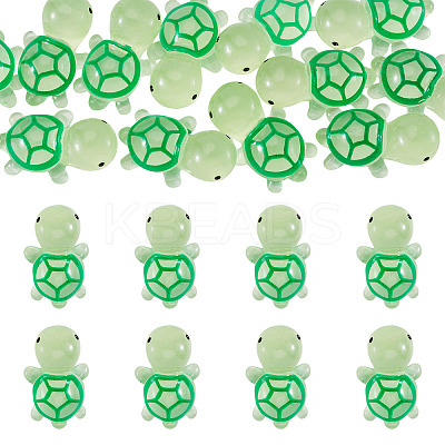12Pcs Luminous Translucent Resin Sea Animal Cabochons RESI-TA0004-56E-1