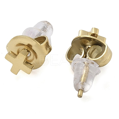 Ion Plating(IP) 304 Stainless Steel Stud Earrings for Women EJEW-B109-04B-G-1