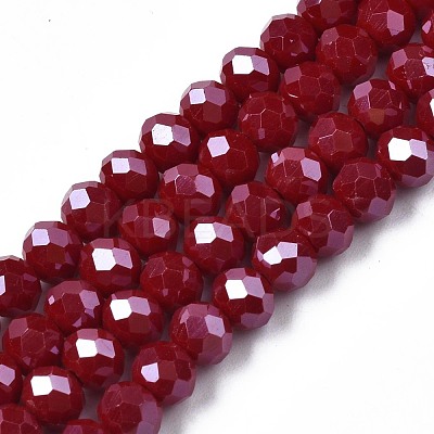 Electroplate Glass Beads Strands EGLA-A034-P6mm-A22-1