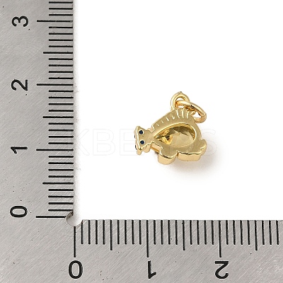 Brass Micro Pave Cubic Zirconia Pendants KK-R162-014C-G-1
