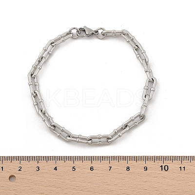 304 Stainless Steel Paperclip Chain Bracelets for Women Men BJEW-F488-58P-1