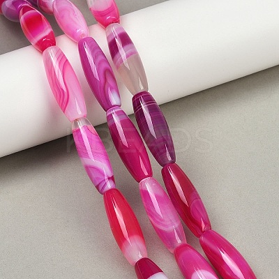 Natural Striped Agate/Banded Agate Beads Strands G-S280-10C-1