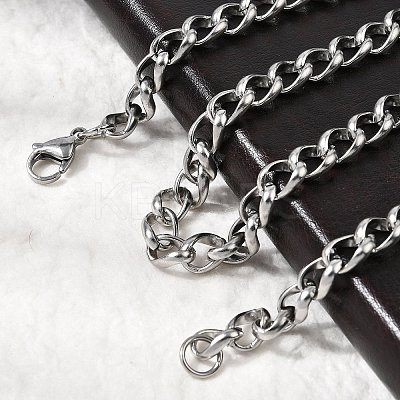 Tarnish Resistant 304 Stainless Steel Twisted Chain Curb Chain Necklaces NJEW-V0323-07-1