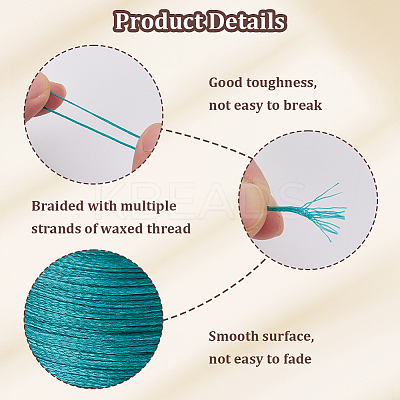 3 Roll 3 Colors Flat Waxed Polyester Thread String YC-CL0001-01C-1