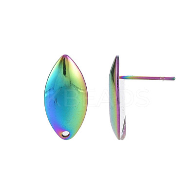 Rianbow Color 304 Stainless Steel Stud Earring Findings STAS-N098-021-1