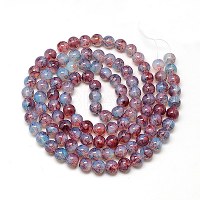 Baking Paint Glass Beads Strands X-DGLA-Q023-6mm-DB69-1