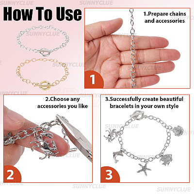 12Pcs 2 Colors Alloy Cable Chain Bracelets for Women Men BJEW-SC0001-60-1