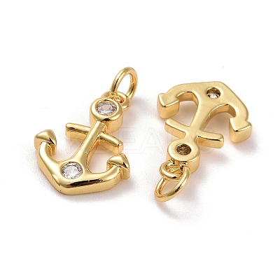 Brass Micro Pave Cubic Zirconia Pendants KK-K258-12G-RS-1