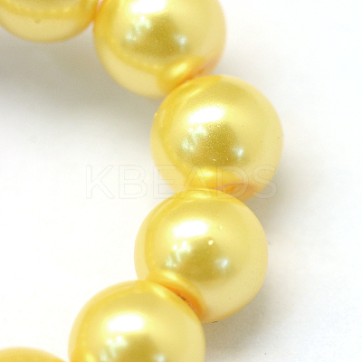 Baking Paint Pearlized Glass Pearl Round Bead Strands HY-Q330-8mm-67-1
