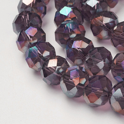 Electroplate Glass Beads Strands X-GR10MMY-04AB-1